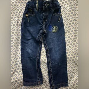 Kids' Navy Blue Jeans with Anchor Patch